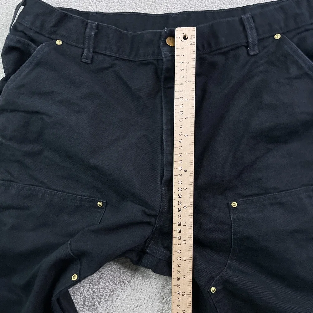 Carhartt Pants Mens 38x32 Black Loose Fit Carpenter Double Knee B01 Made‎ in USA